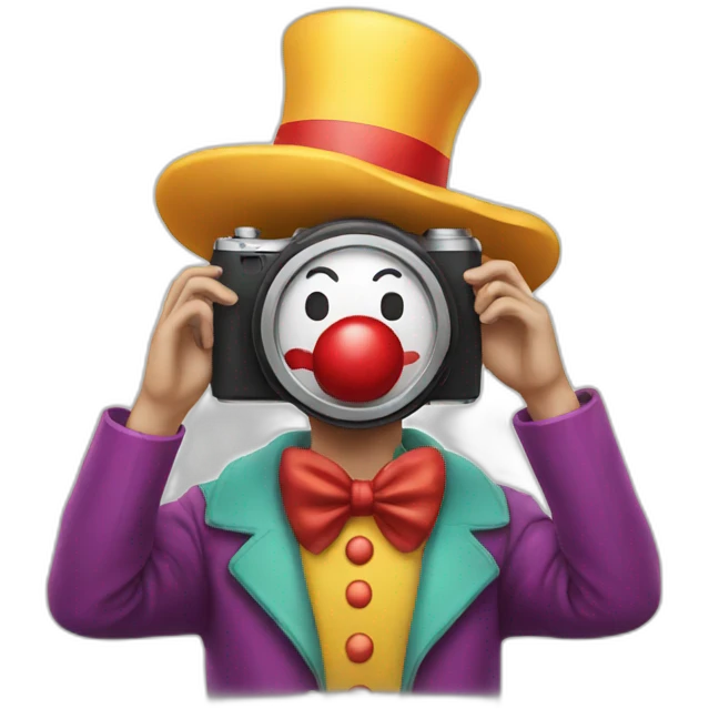 Clown taking a photo emoji