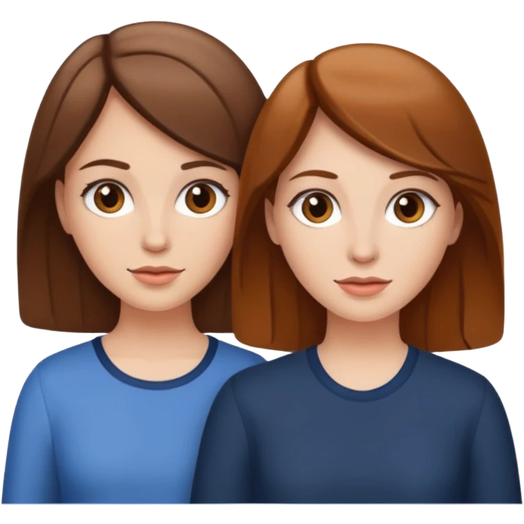 Two white wimen with brown hair emoji