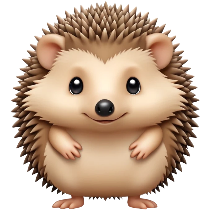 small cute hedgehog with round body, short spines, pointed nose and tiny legs emoji