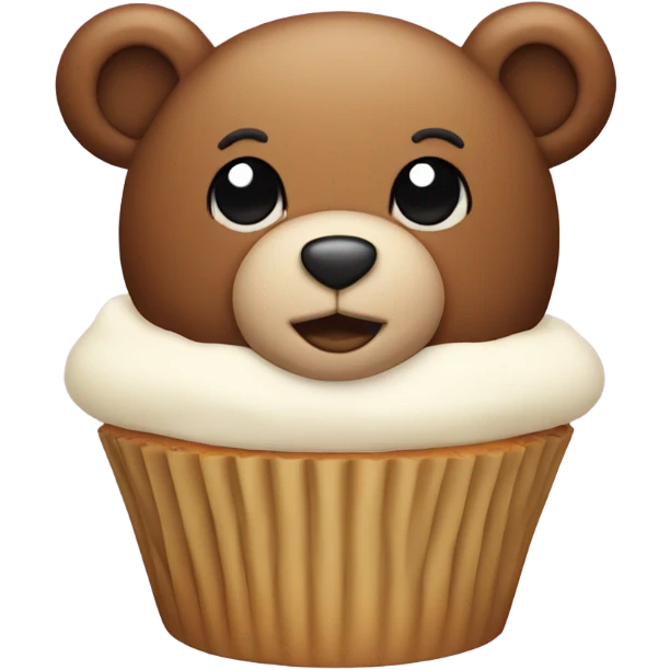 Teddy bear cupcake  emoji