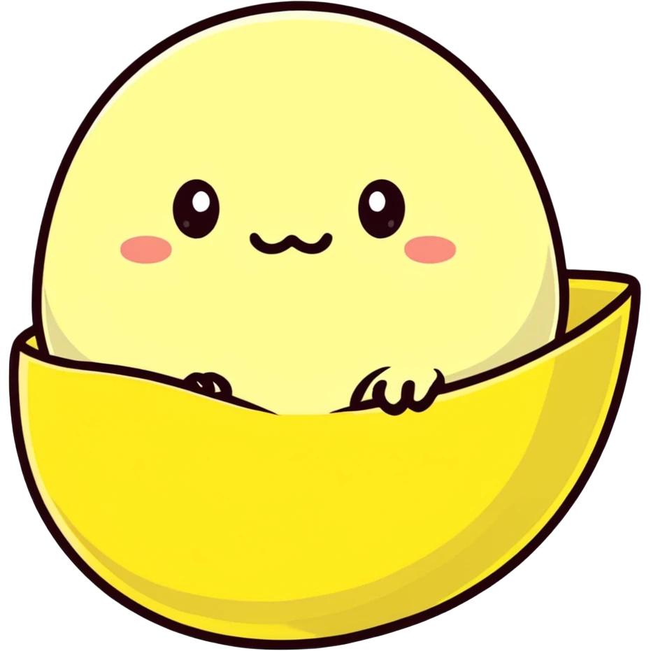 One Yellow mochi no eyes emoji