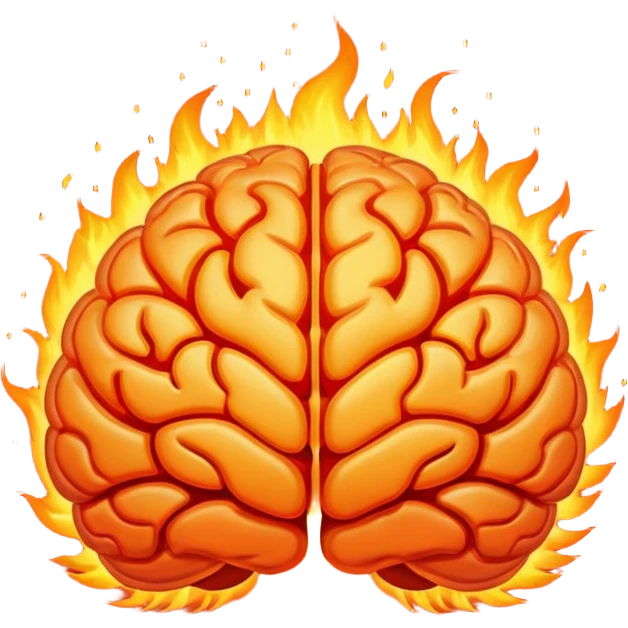 Fire brain emoji