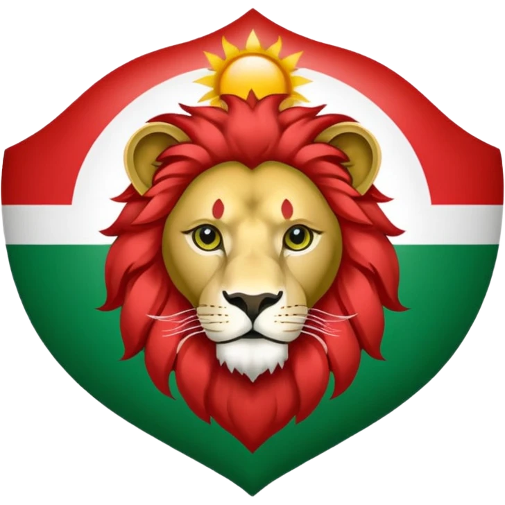 Iranian flag without the name of God with a lion and sun emoji