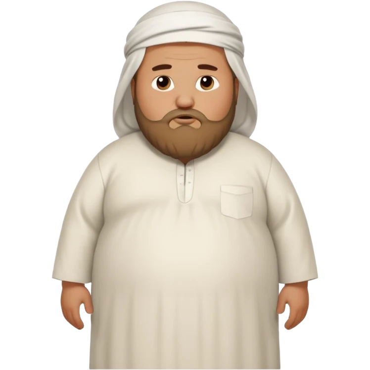 a fat muslim man sad showing belly emoji