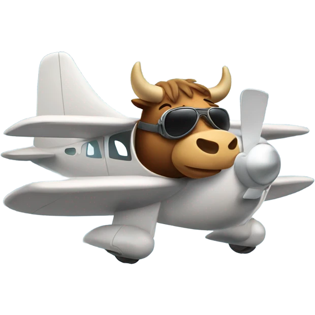 Bull flying airplane emoji