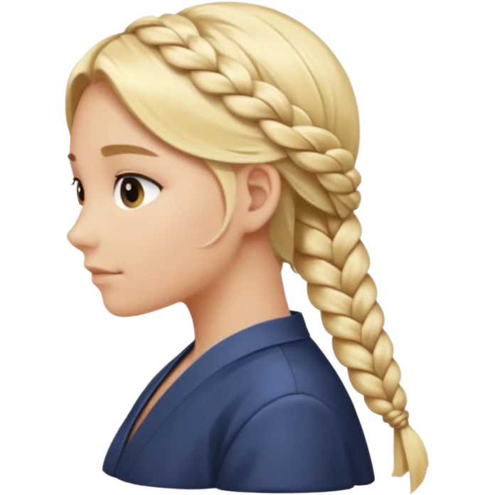 a secluded piece of a blonde braid emoji