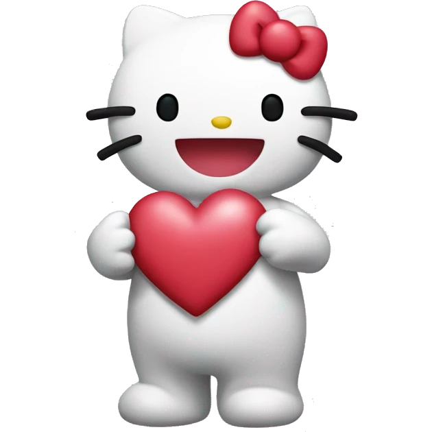 hello kitty with heart emoji