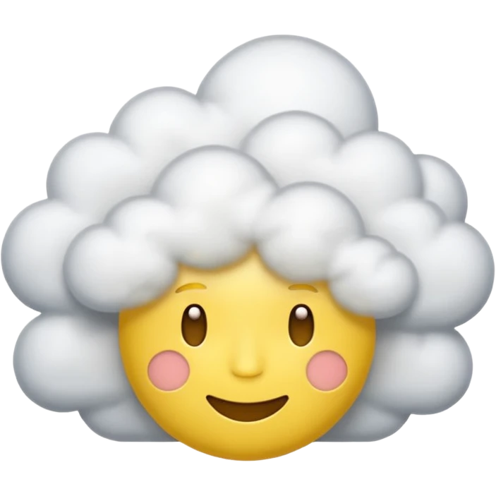 clouds spinning around the head of a yellow face emoji that looks spaced out emoji
