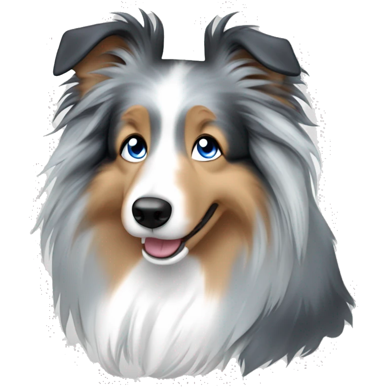 blue merle Sheltie girl dog with blue eyes emoji