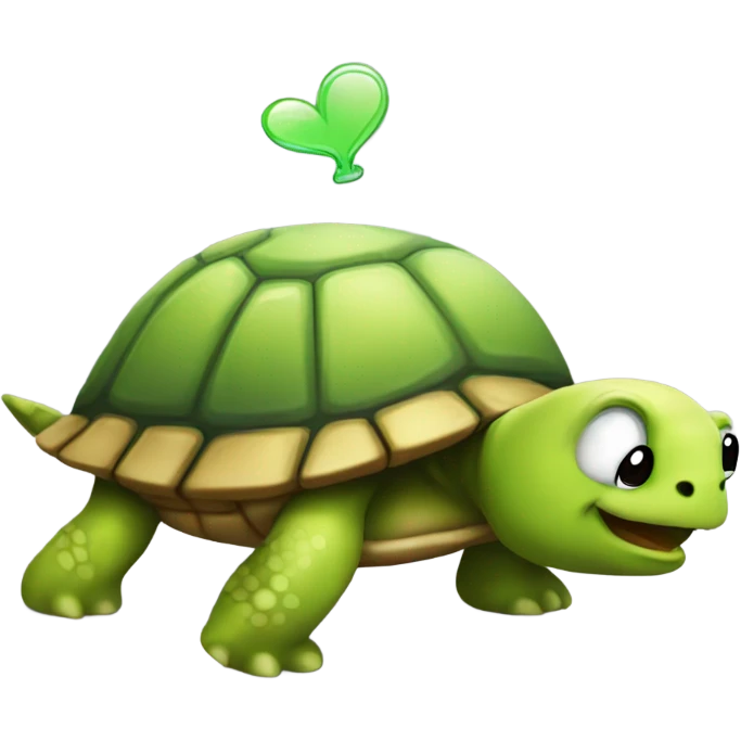 Turtle blowing a kiss emoji