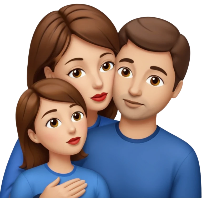 40 year old women with brown hair kissing mutiple guys emoji