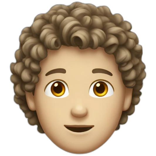 white boy with curly hair emoji