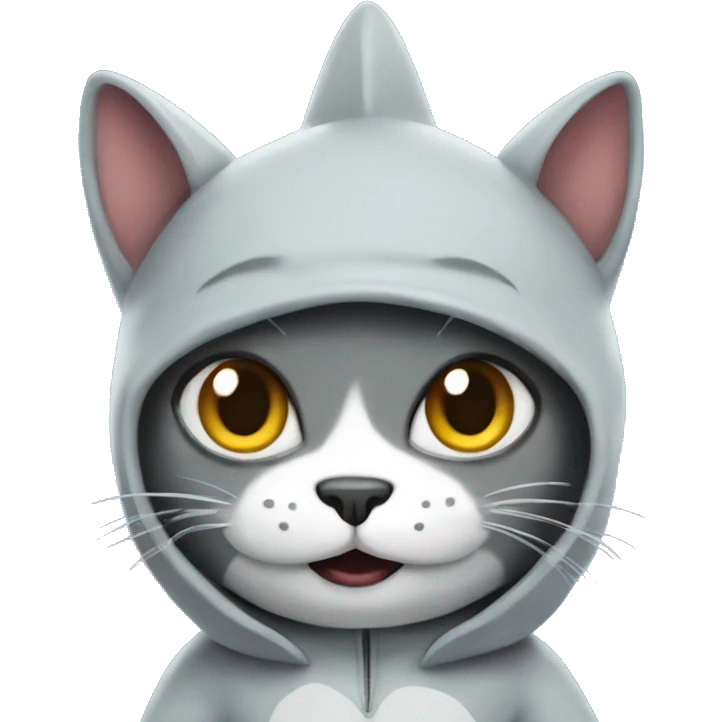 Cat in a shark costume  emoji