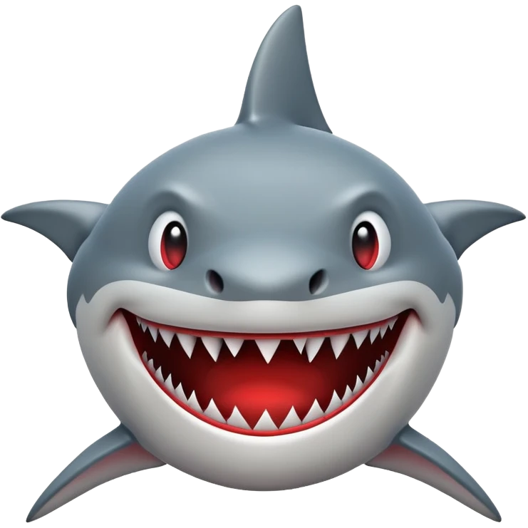 shark smiley face with subtle blood around the nose emoji