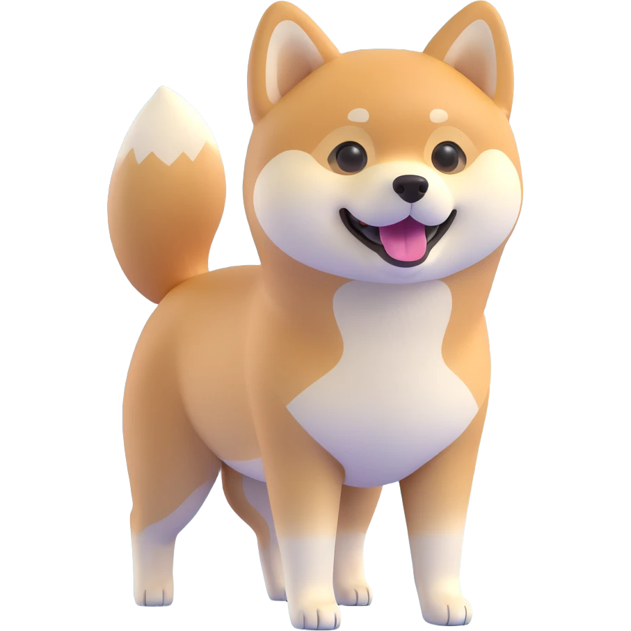 shiba inu standing happy emoji