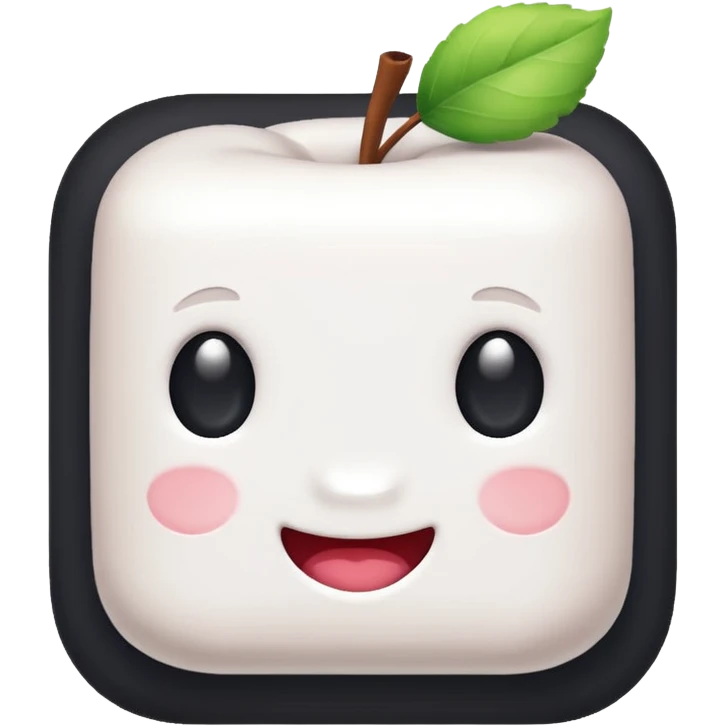 Remove the outlines from the marshmallows and make the style consistent with the other apple emoji style marshmallows. Keep the background transparent. emoji