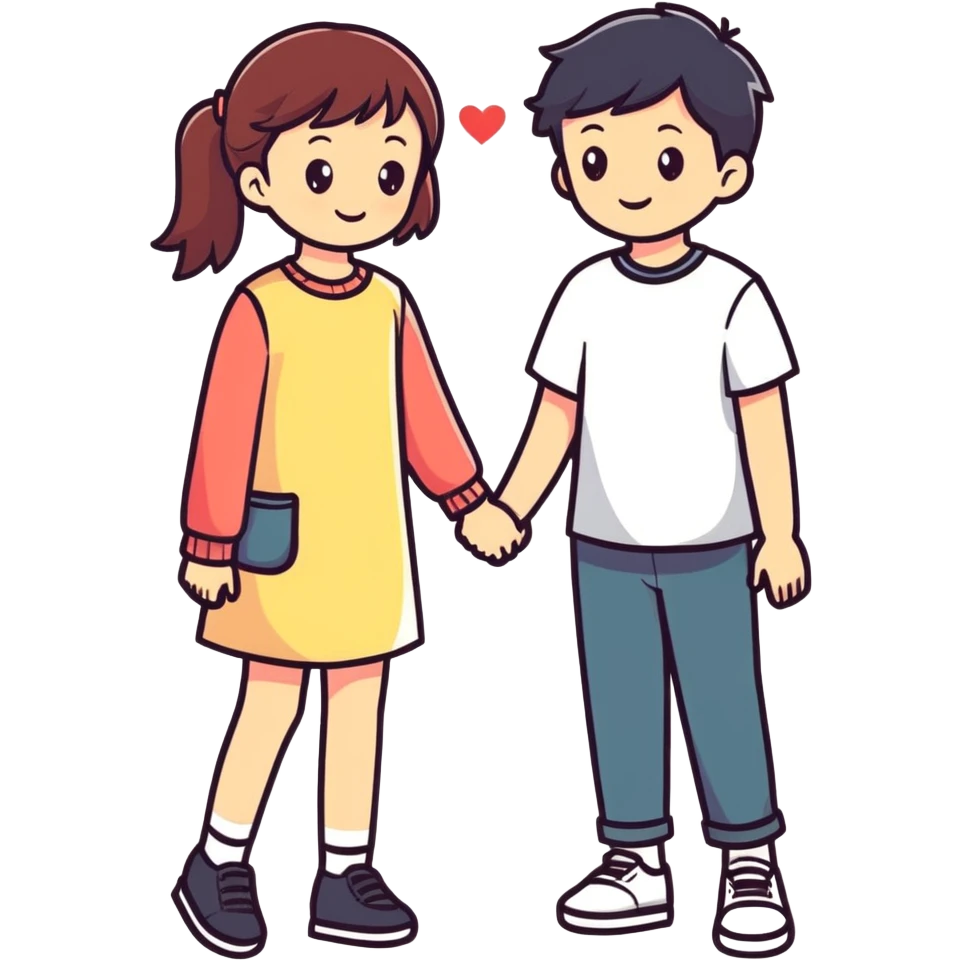 Boy and girl in love emoji