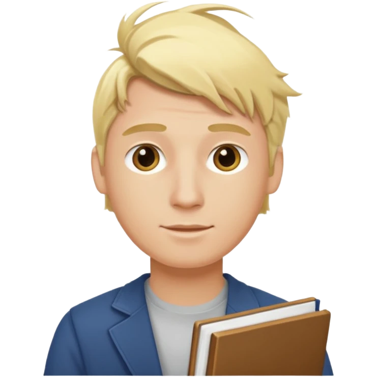 блондин man студент учится в Америке emoji