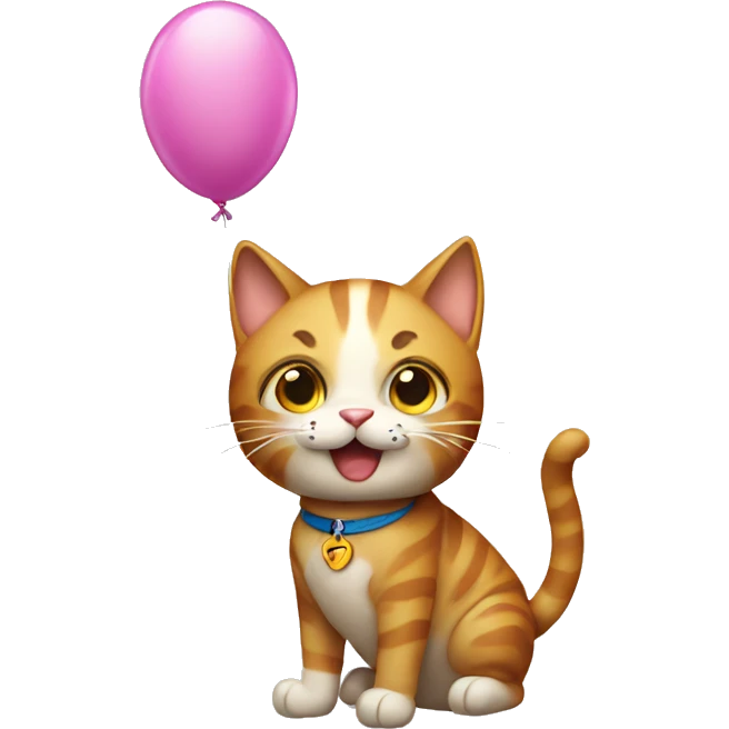 Cat with balloon  emoji