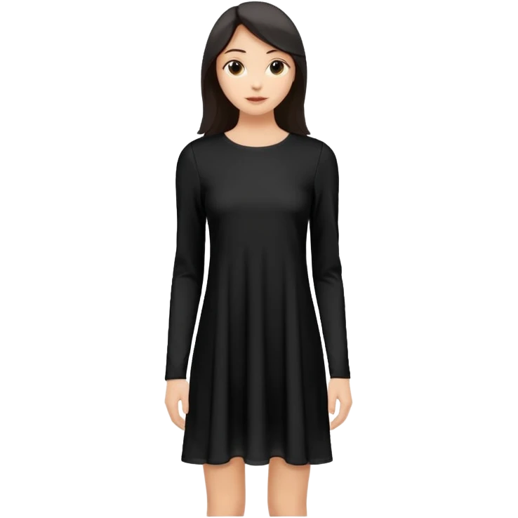 plain isolated black long sleeve shift dress emoji
