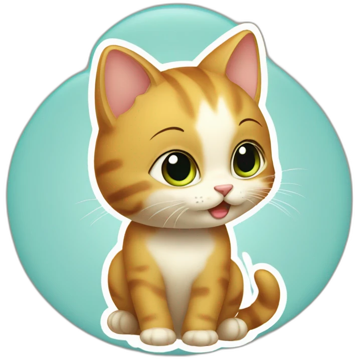 un bébé chat sur une tortu emoji