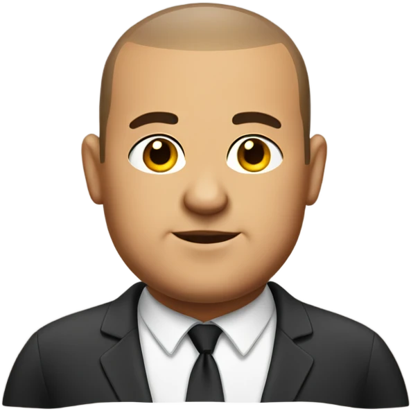 overweight italian business man, with buzz cut and no beard emoji