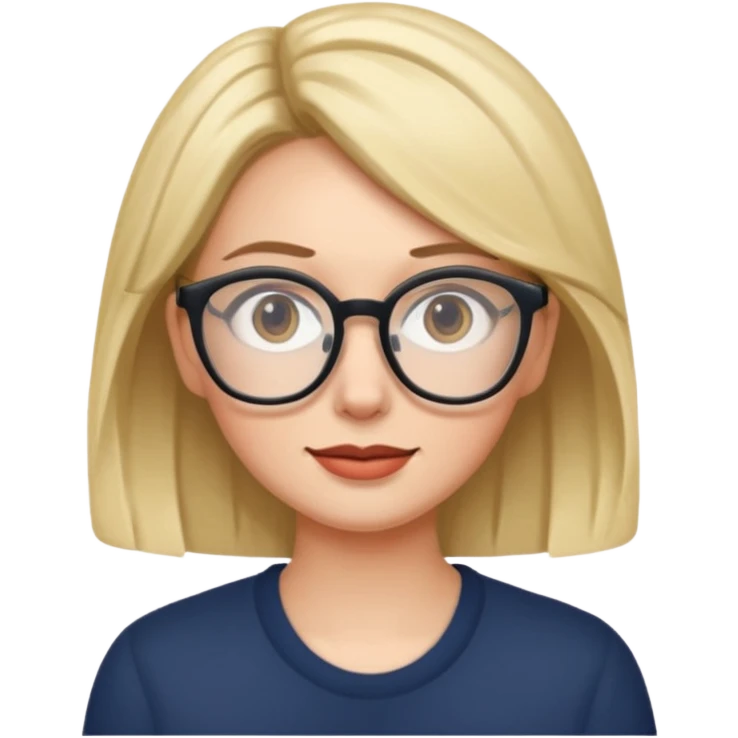 Sarah wearing glasses emoji