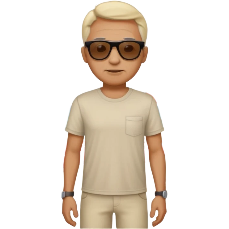 Chico moreno,ojos verdes,vestid camisa pantalón playa cuerpo entero, pelirrojo emoji