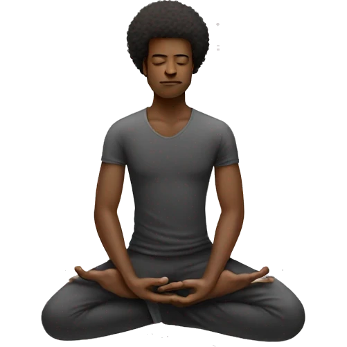 Meditating black man with Afro  emoji