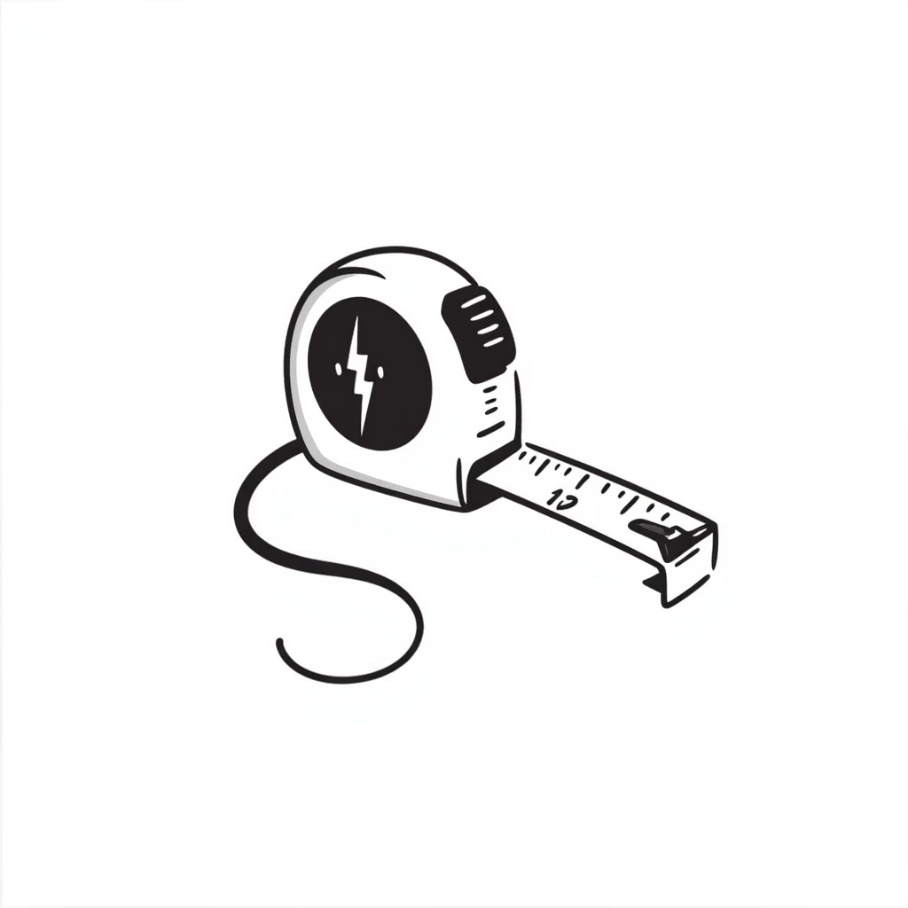 tape measure hand drawn doodle style emoji