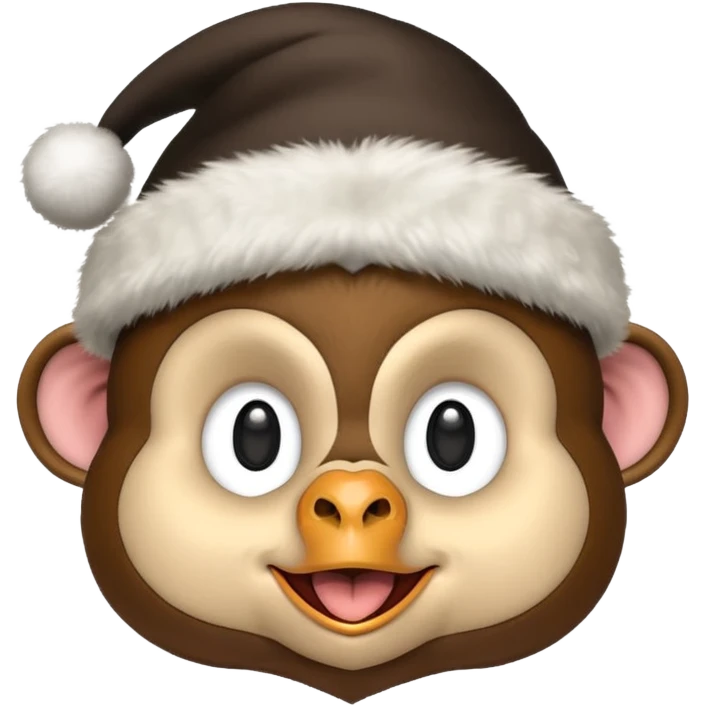 Make a monkey head wear a penguin hat emoji