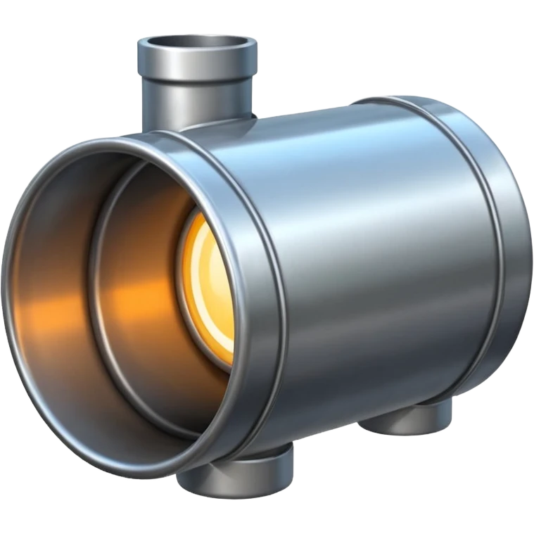 a steel shiny sewer pipe from which wastewater flows out emoji
