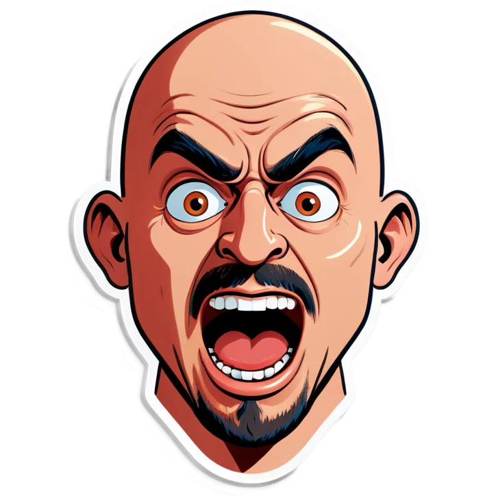 bald man with a surprised face emoji