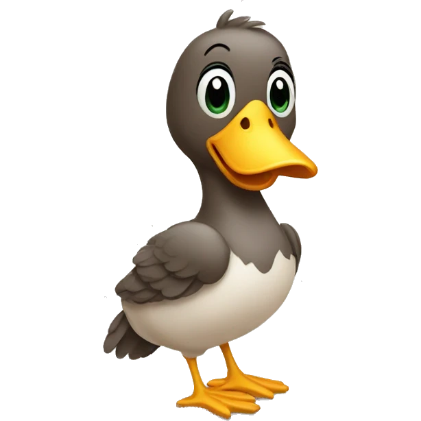 Mama pato con un gallo emoji