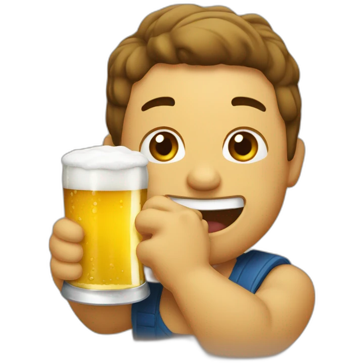 Pelao  bebiendo cerveza emoji