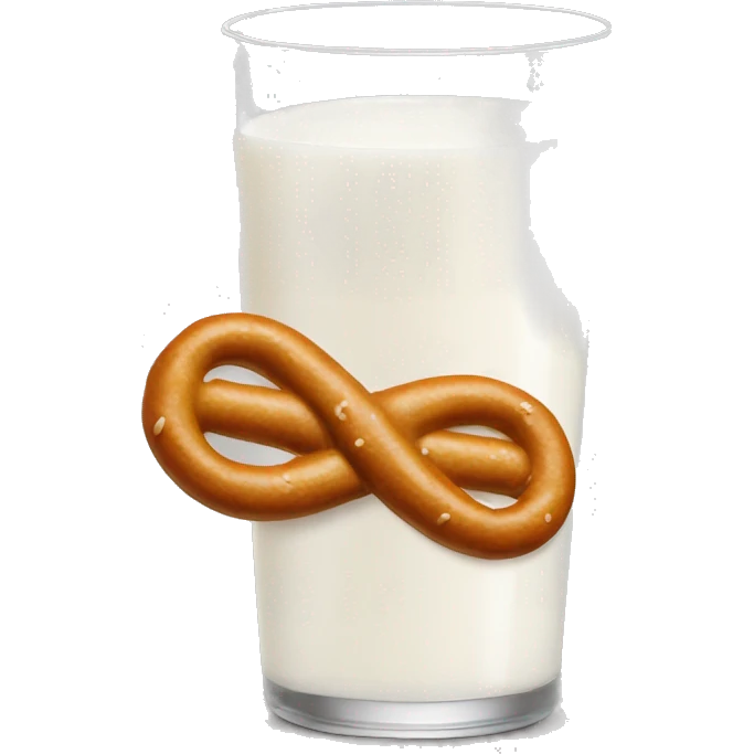 A glass of milk with a pretzel emoji