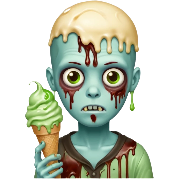 zoombie boy holding ice cream emoji
