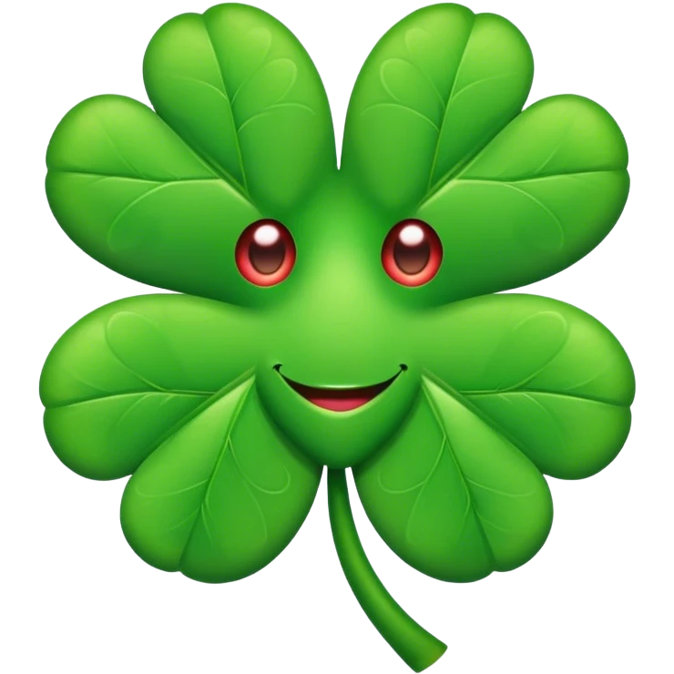 Four leaf clover with heart eyes as a face emoji
