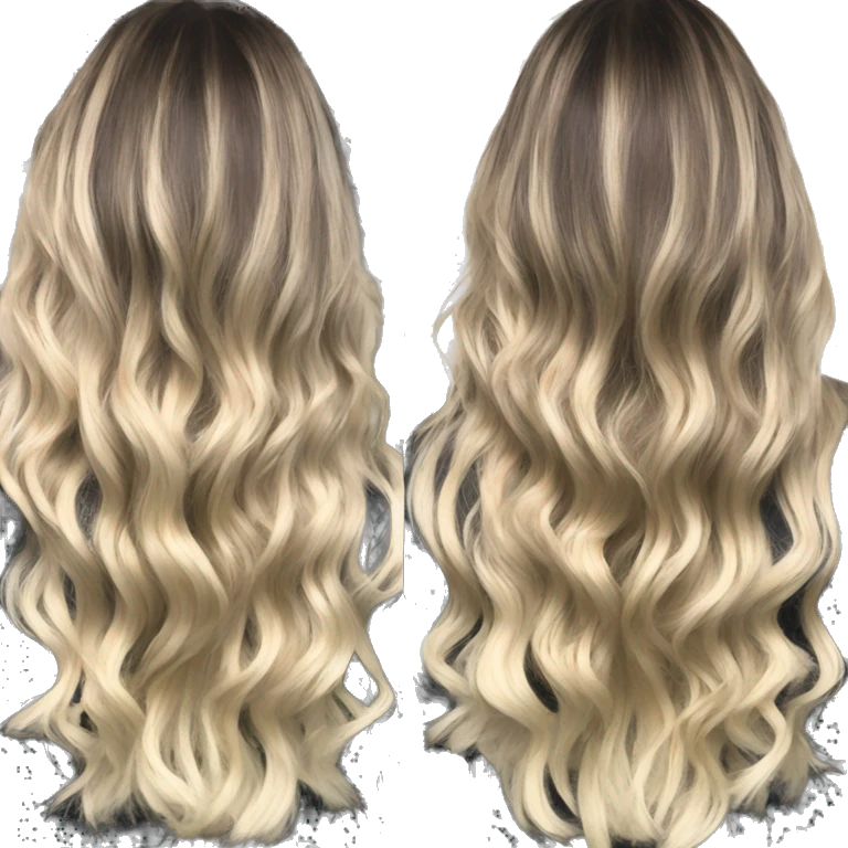 Blonde balayage long hair women emoji