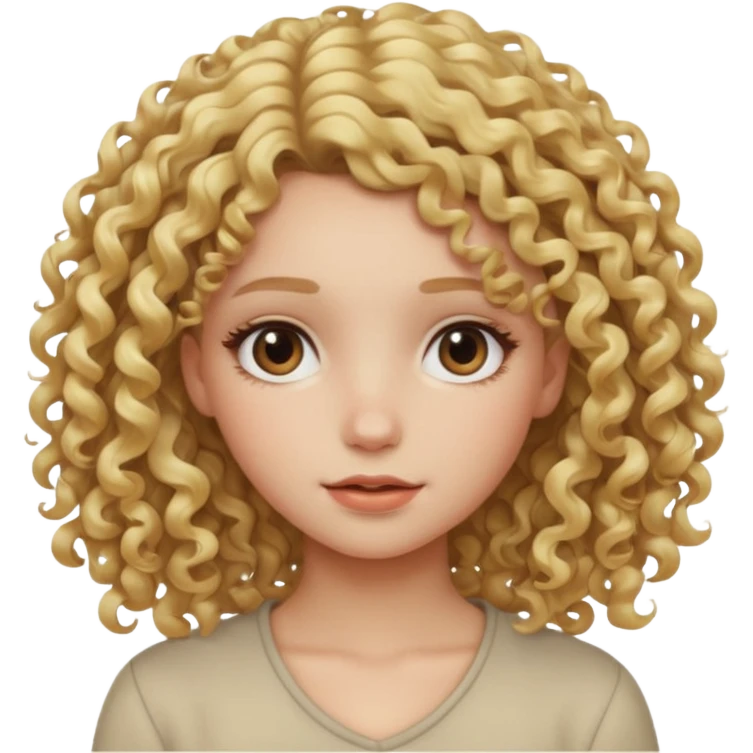 iOS 18 aesthetic Curly blondie girl emoji
