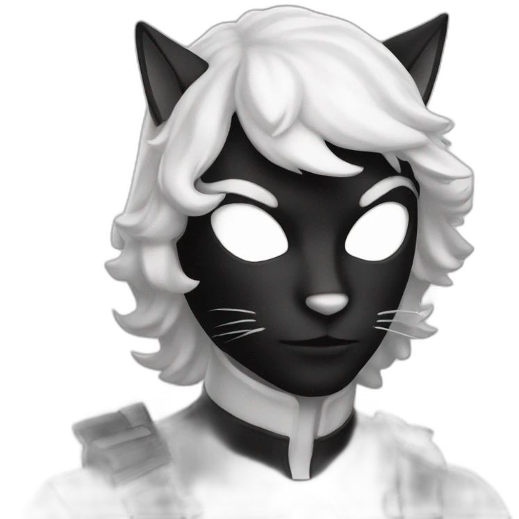 Chat noir et blanc  emoji
