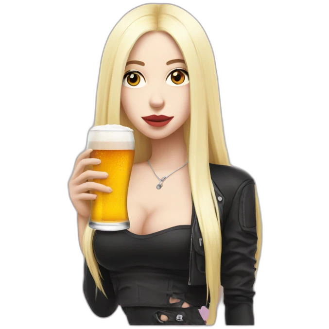 Ava max with a beer emoji