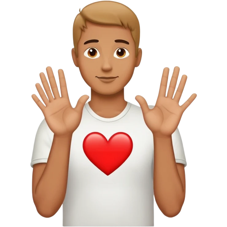 man making the 'I love you' sign emoji