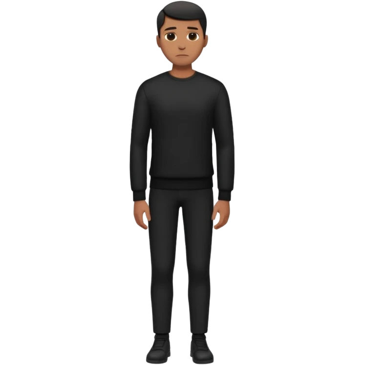  به صورت  مشکی.مرد ایستاده کامل در حال فکر کردن emoji