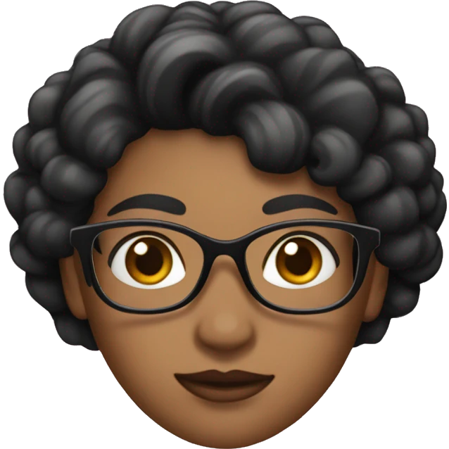 A woman with black hair short and fancy glasses doing 🤙 emoji