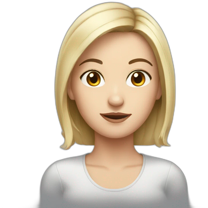 young white woman with a short dark hair emoji