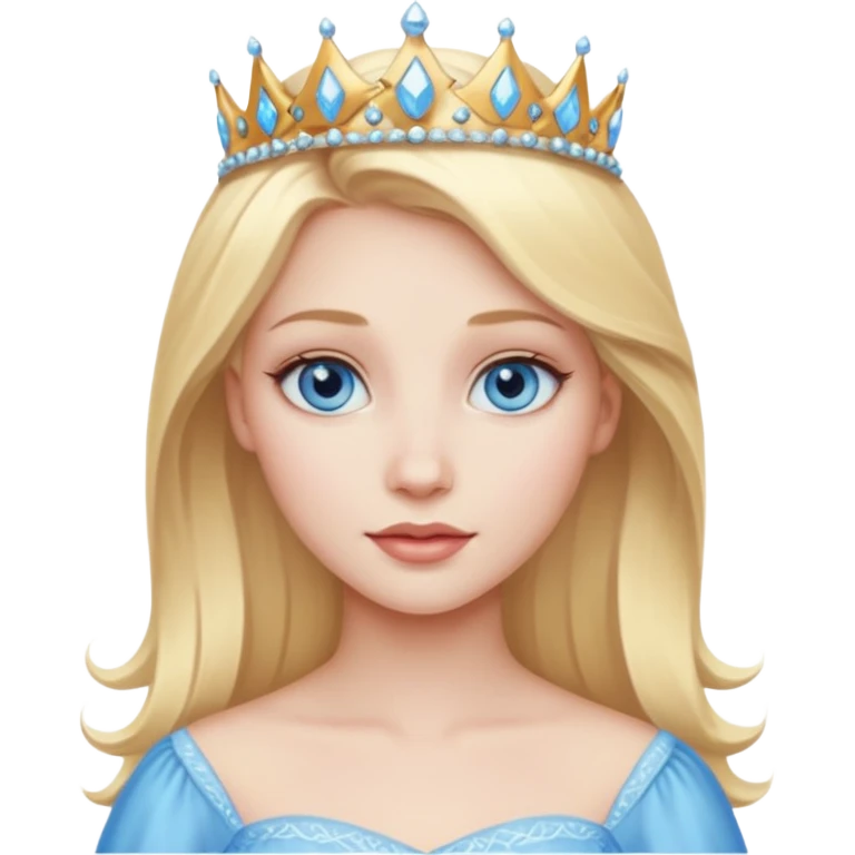 زن مو بلوند خوشگل پرنسس چشم آبی کمرنگ emoji