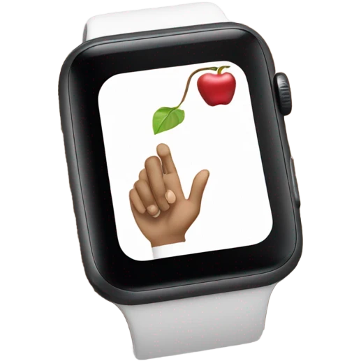 apple watch on wrist with hand emoji