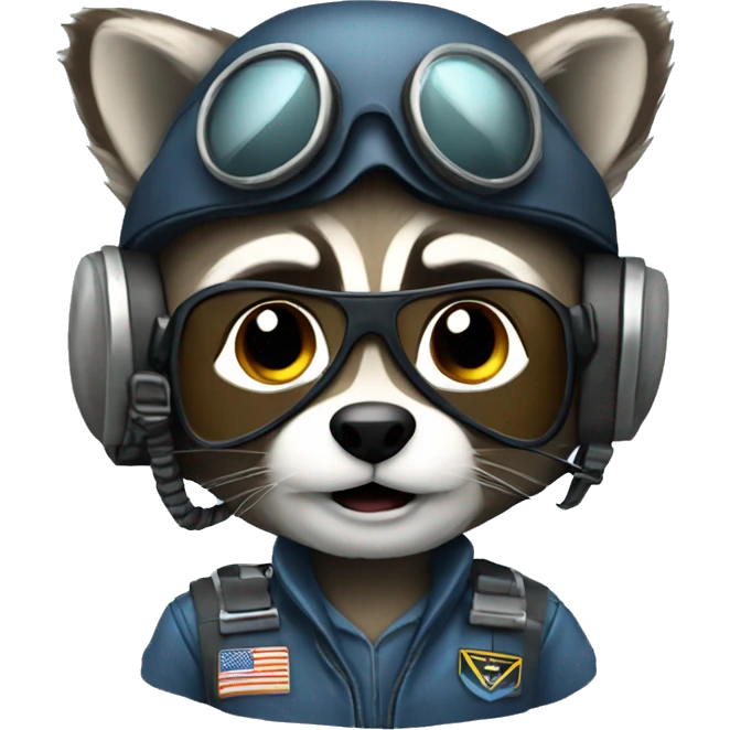 Plan pilot racoon emoji