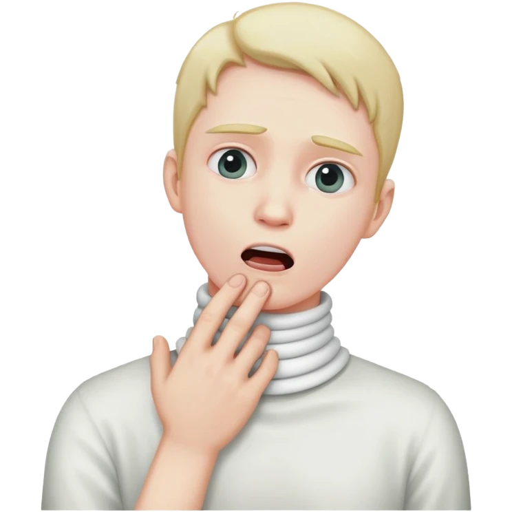 person choking neck with hand emoji